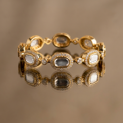 Oval Stone Link Bangle