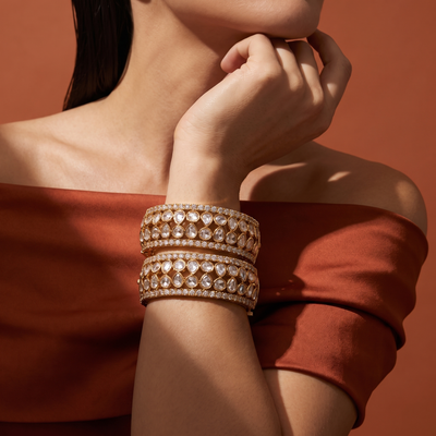 Mishri Polki Cuff Bracelet