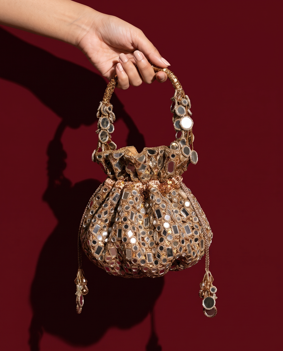 Aaina Gol Potli Bag