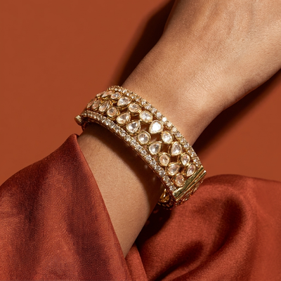 Mishri Polki Cuff Bracelet