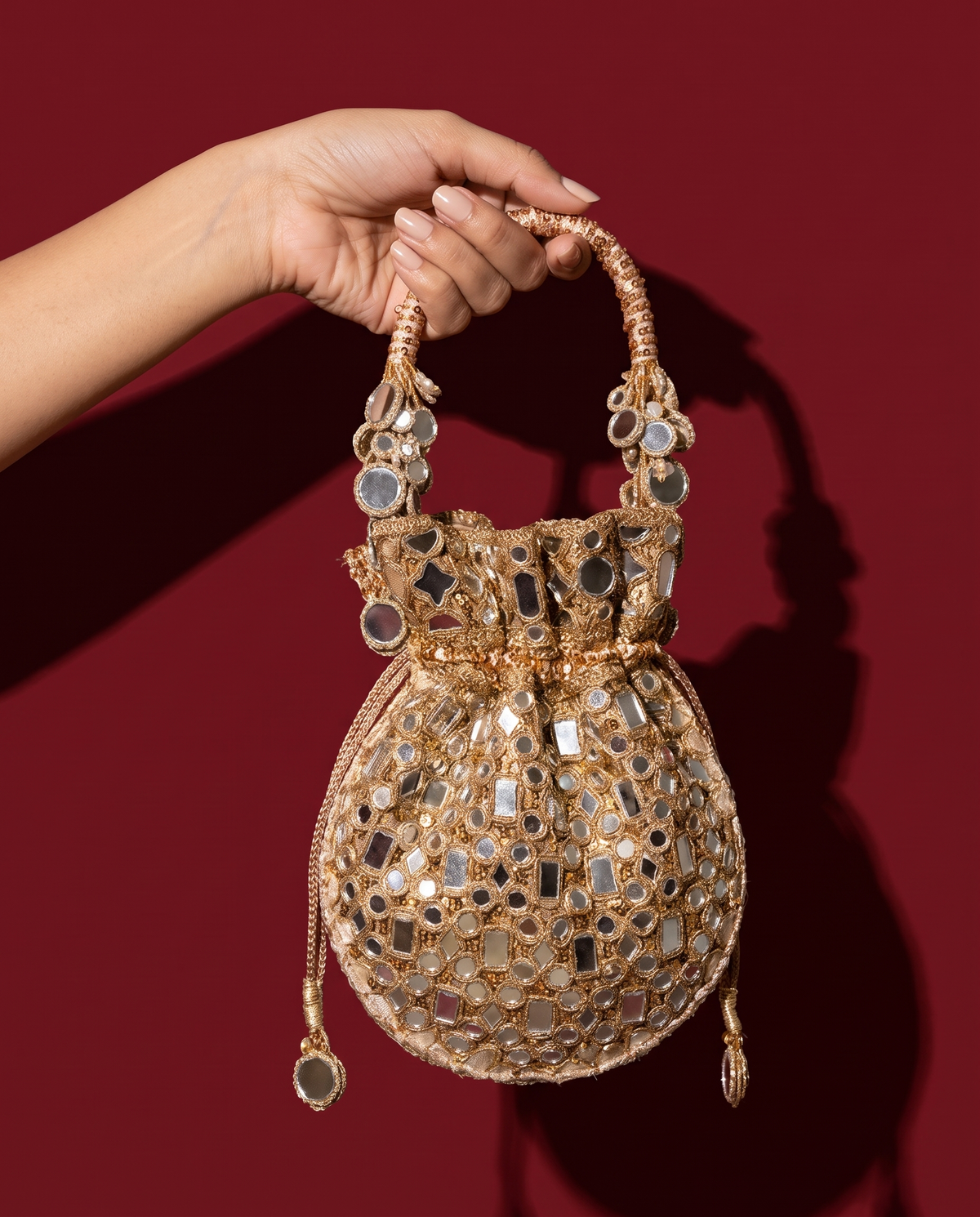 Sunaina Mirrorwork Potli Bag