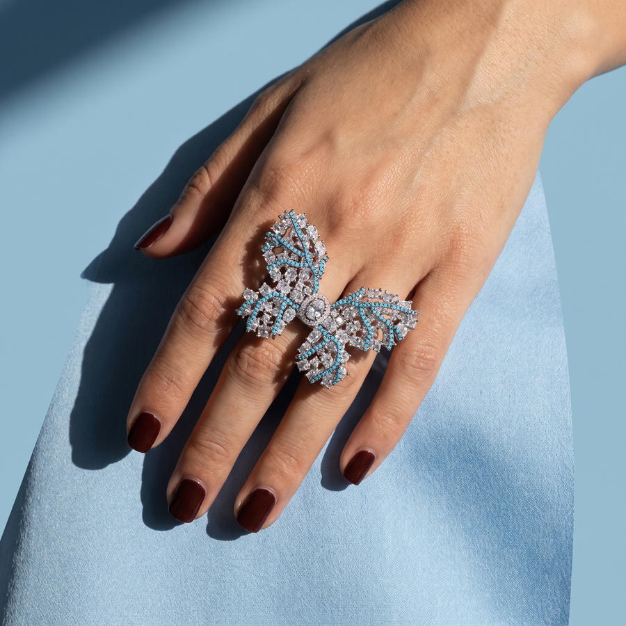 Butterfly Powder Blue Ring