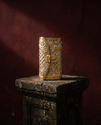 Gold Silver Mosaic Clutch Bag