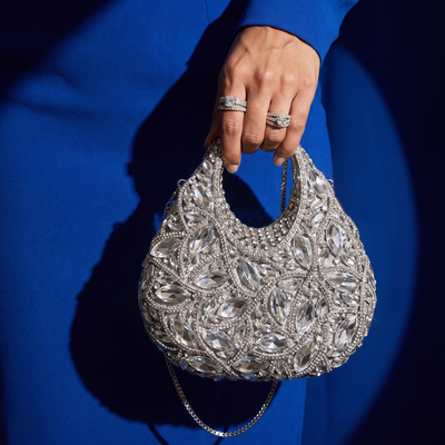 Tesoro Silver Crystal Bag
