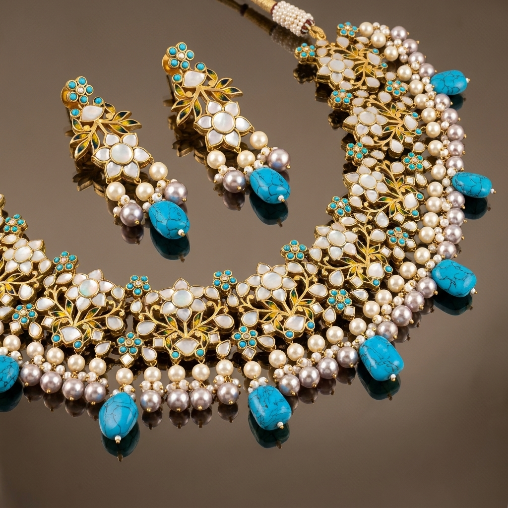 Neela Floral Necklace Set