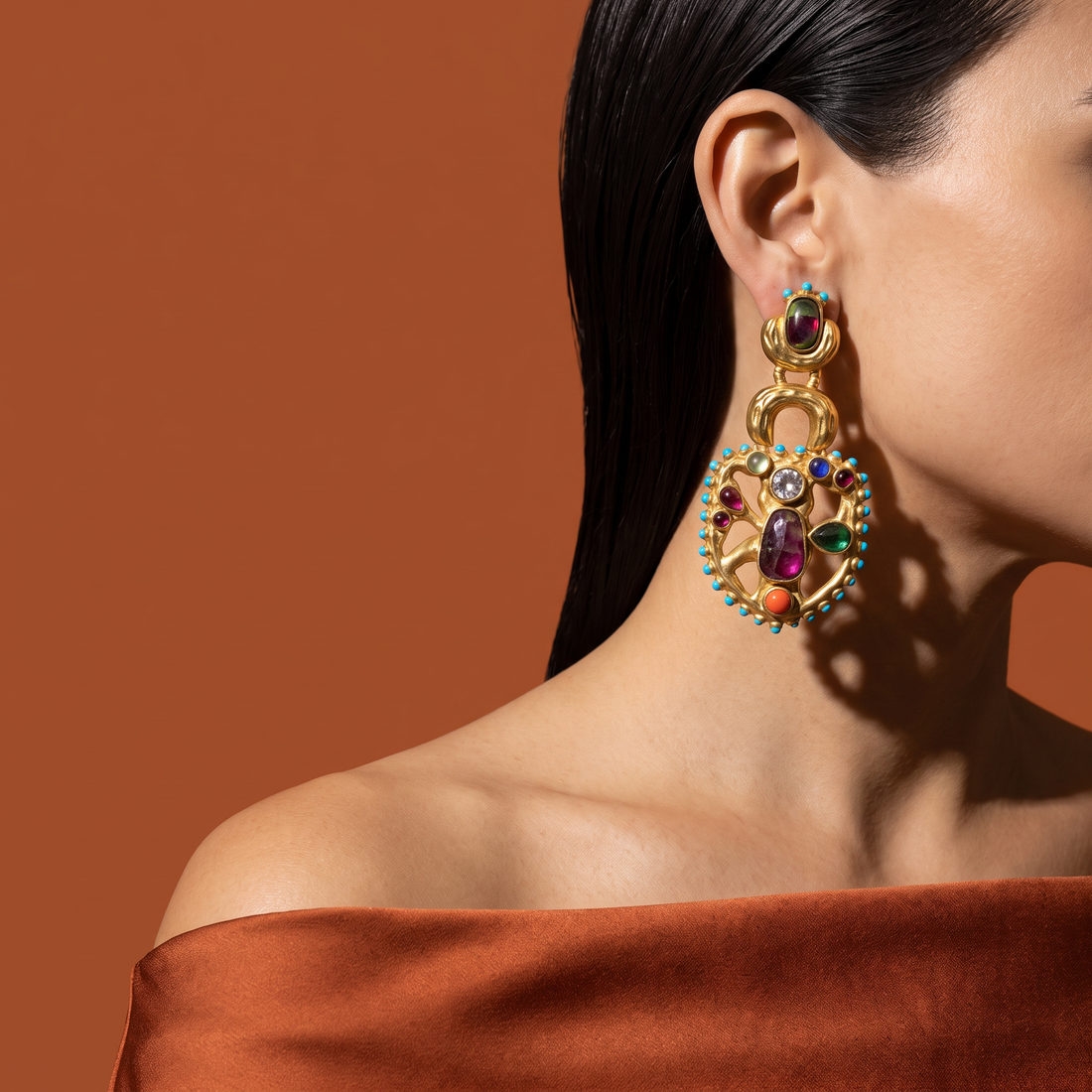 Rangsaaz Multicolour Statement Earrings