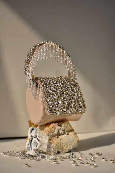 Rhinestones mini flap bag with handle - Ozel
