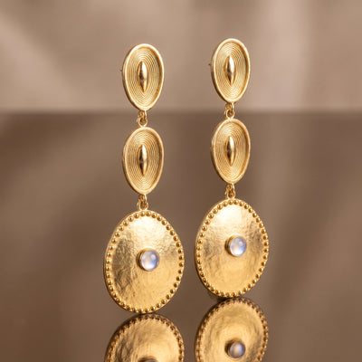 Ridged Gold Triple Disc Drops 2