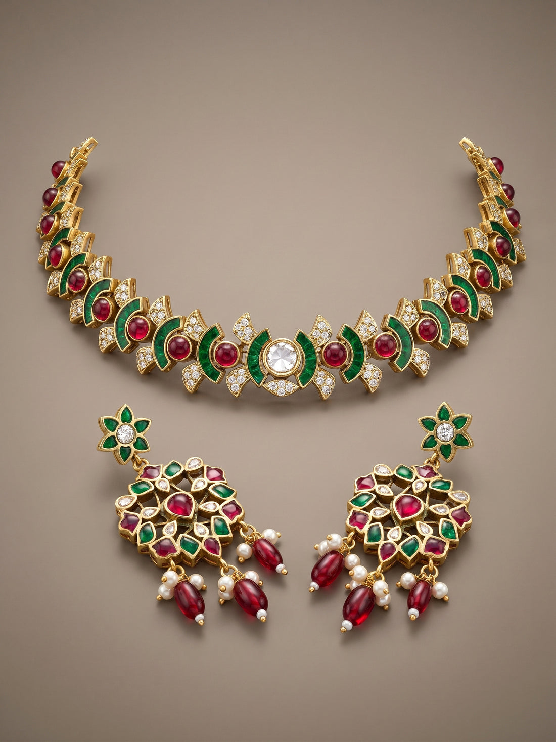 Pankhi Fan Link Choker Set 4