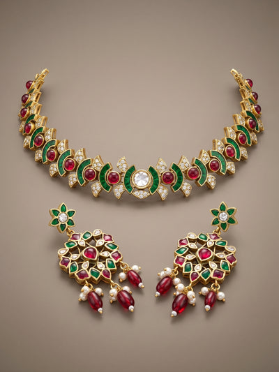 Pankhi Fan Link Choker Set 4