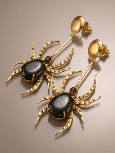 Arachne Green Stone Spider Drops 2