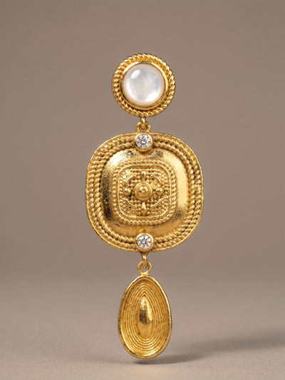 Ivory Cabochon Rope-Work Tier Drops 4