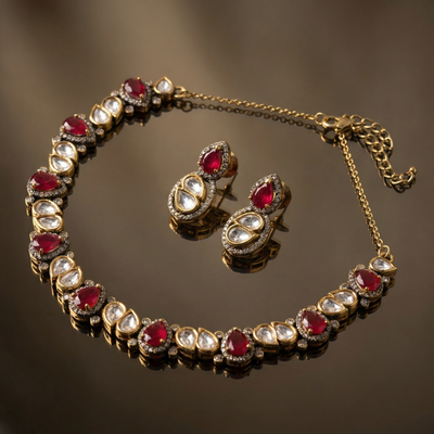 Zyraeth – noor cascade necklace set by Ozel