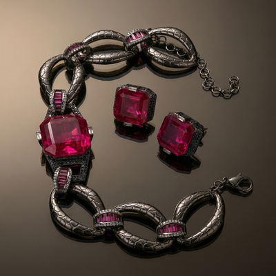 Kaelith – rouge link necklace set by Ozel
