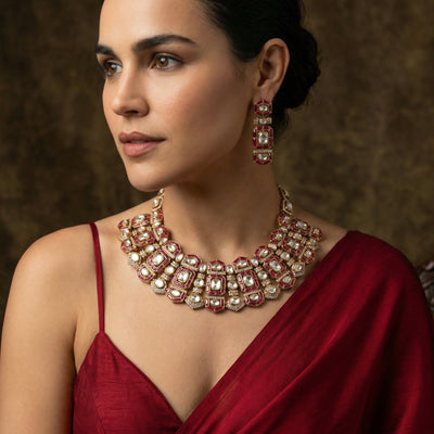 Penwood Ruby Necklace Set – handcrafted ruby necklace set by Ozel