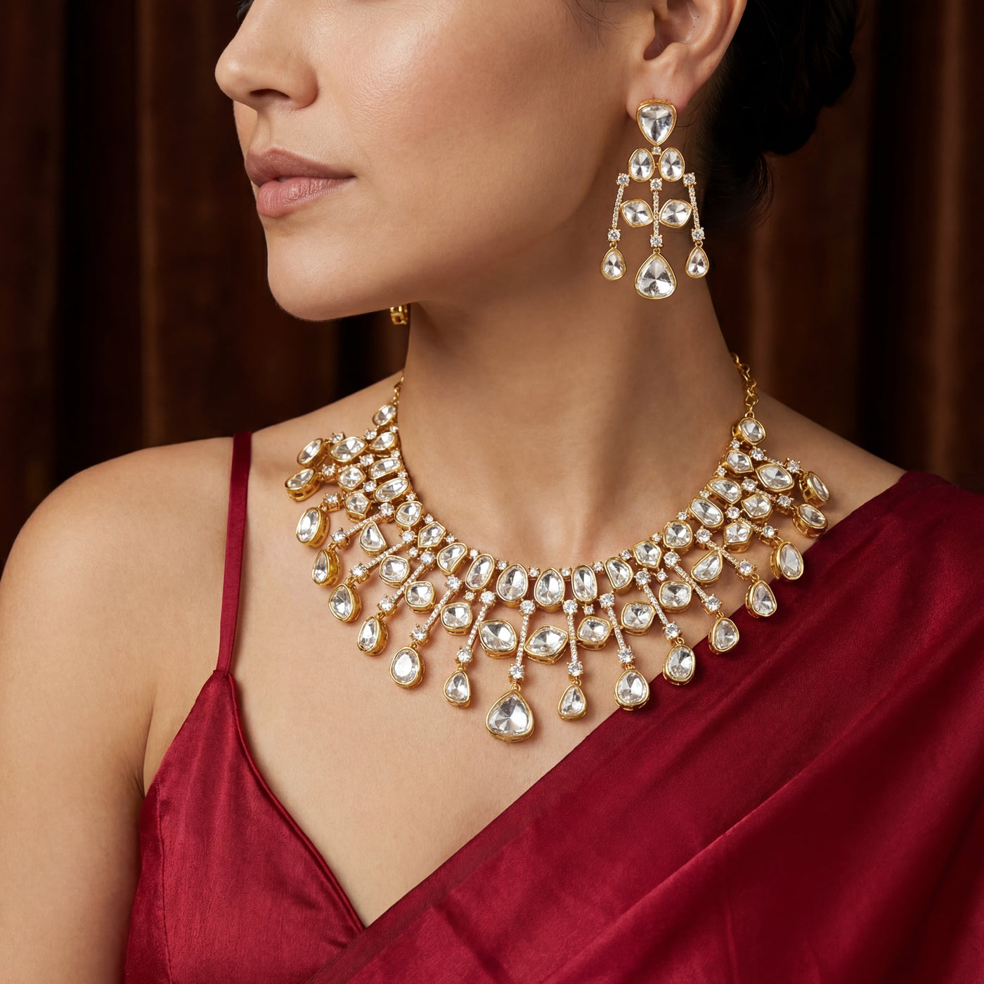 Santoor Shine Necklace Set – handcrafted Indian necklace by Ozel