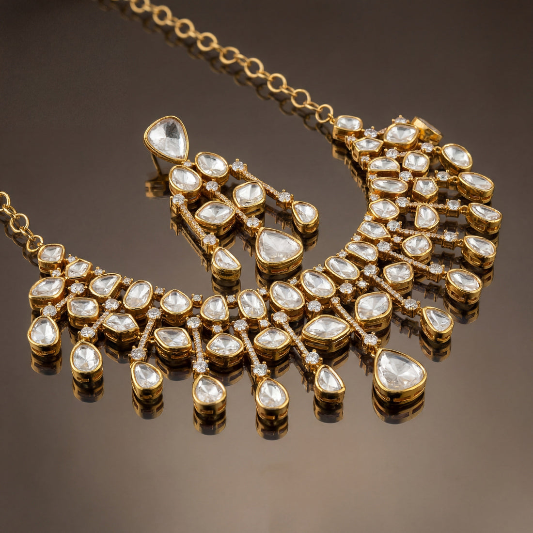 Santoor Shine Necklace Set – elegant Indian necklace set by Ozel