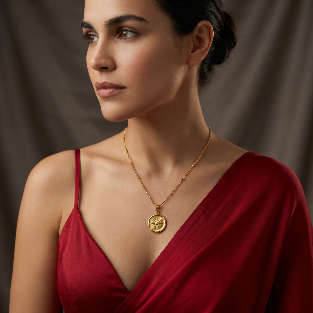 Stamped Pendant Gold