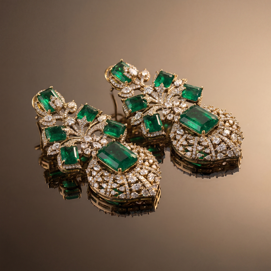 Zafira bloom statement earrings – pearl drop detail by Ozel